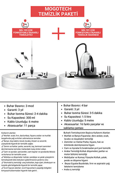Mogotech Mg-103 Çok Fonksiyonlu Buharlı Mop / Mg-101 Çok Fonksiyonlu Buharlı ...