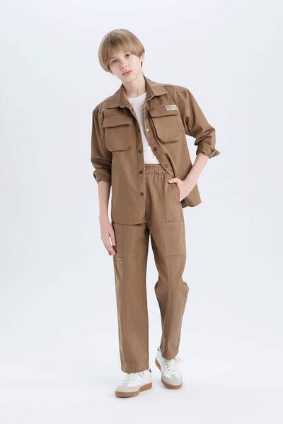 DeFacto Erkek Çocuk Loose Fit Beli Lastikli Twill Pantolon D9850A825SP