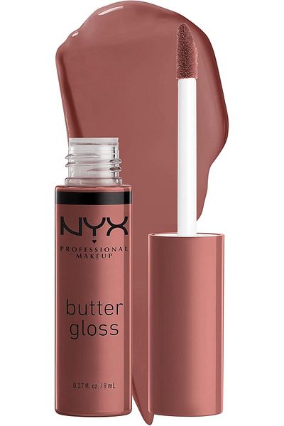 NYX Professional Makeup Butter Gloss Brown Sugar, Non-Sticky Lip Gloss - Spiked Toffee (Brown Mauve)