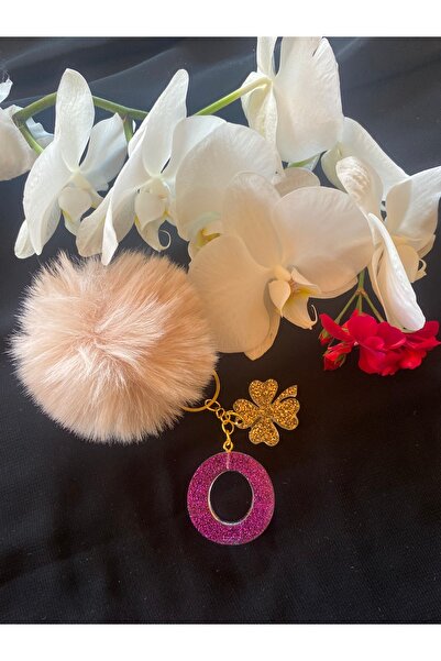 Bellinzona Breloc cu litera O, cu sclipici mov, accesoriu pentru geantă [cu o...