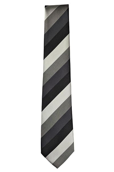 1001 Kravat Gray Thick Striped Tie