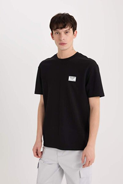DeFacto Μαύρο ανδρικό T-Shirt D5516AX/BK81