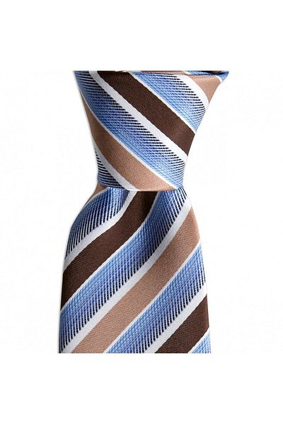 1001 Kravat Brown Striped 8 cm Wide Tie