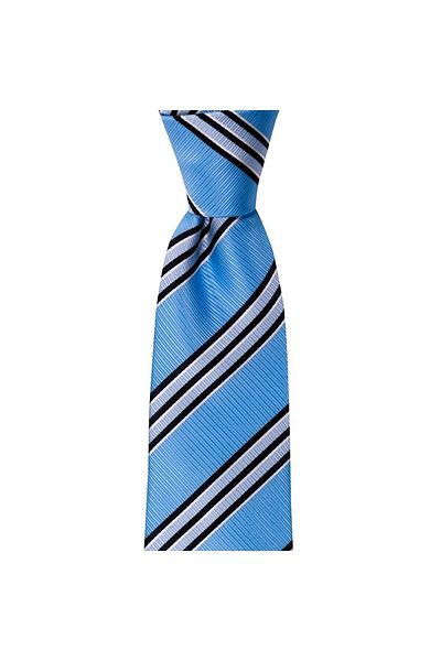 1001 Kravat Blue Striped 8 cm Wide Tie with Handkerchief