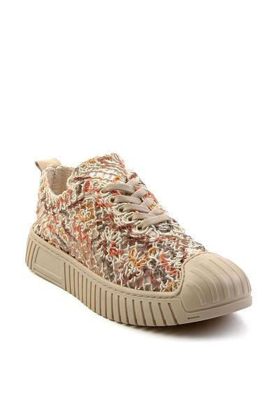 Bambi Beige Multicolor Leather Women's Sneaker K 01331175016