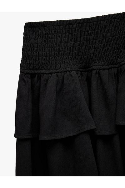 Koton Folded Flounce Gimped Viscose Mini Skirt