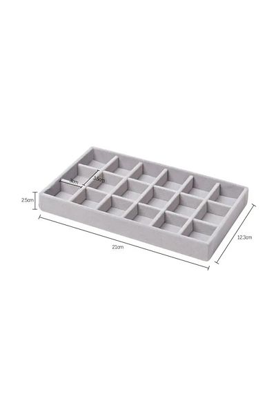 Choice Grey-g Upgrade Velvet Jewelry Storage Box Necklace Stackable Display Tray Bracelet Earring Organizer