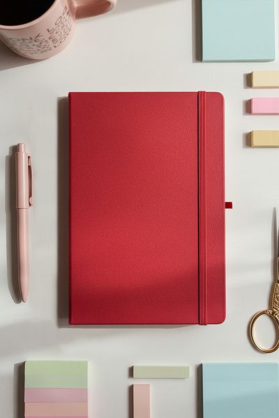 inkglo Red Line Notebook Hard Cover Undated Agenda Notepad 13X21Cm