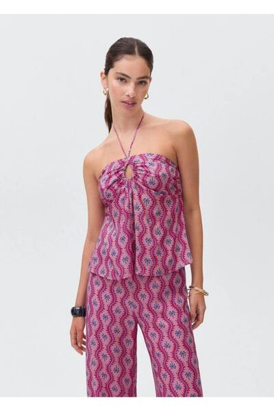 Mango Teen Bluza sa šarenom halter izrezom