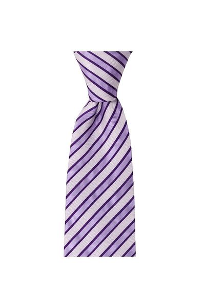 1001 Kravat White Striped 8.2 cm Wide Tie with Handkerchief