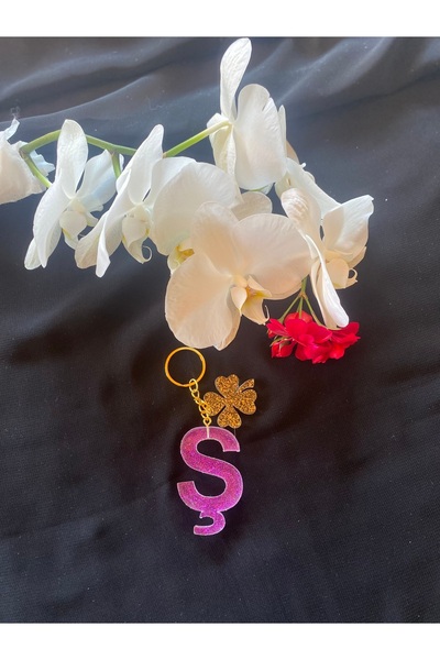 Bellinzona Breloc cu litera șiruită în violet cu sclipici - Accesoriu pentru ...