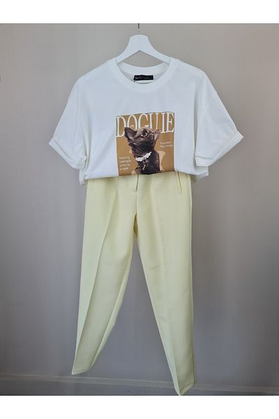 Telablanka Karol Front Flatolu Fabric Pantalon Karol_Limon Yellow