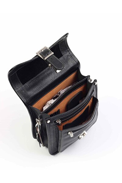 Aka Deri Leather Black Hand and Shoulder Bag 204 2