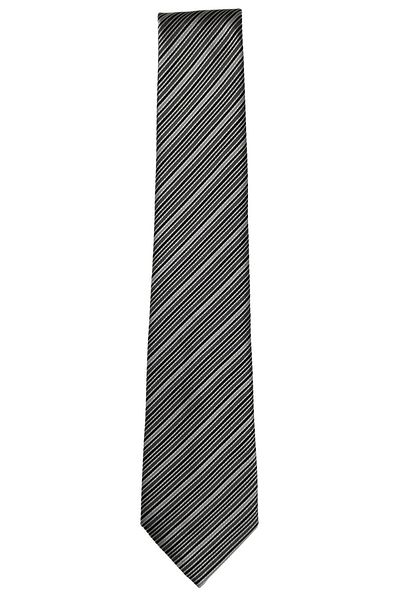 1001 Kravat Gray Striped Classic Tie