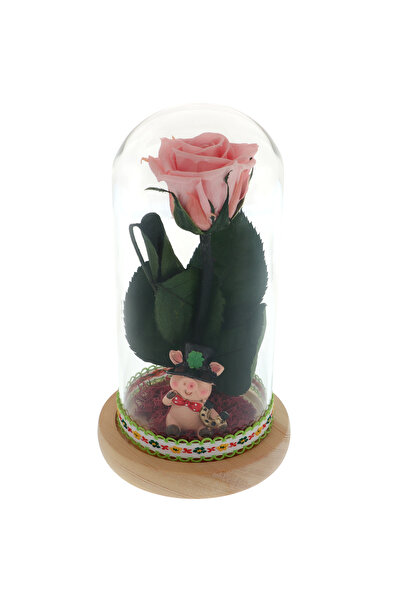 GiftExpress Trandafir Criogenat Roz cu Noroc