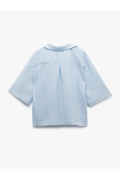 Koton Cămașă oversize cu mânecă scurtă, cu guler clasic, până la cot