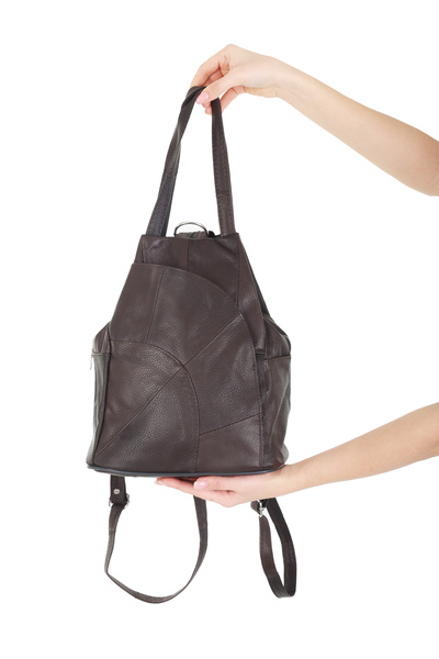 Erzeno Dámský batoh z pravé kůže / Vhodný jako multifunkční taška přes rameno a batoh