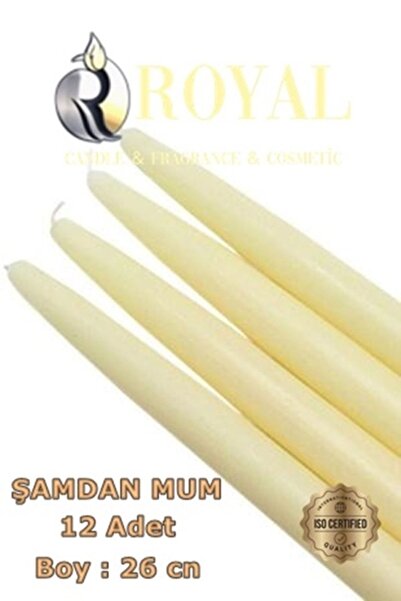 Royal Candle Royalmum Beyaz Şamdan Mum- 12 Adet-