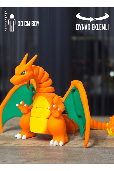 Suelo Butik DEV BOY! Charizard Eklemleri ve Kanatları Hareketli 30 Cm Uzunluğunda Pokemon Figür Oyuncakları