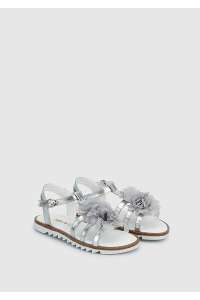 Kiddo Silver Girl's Flat Sandals