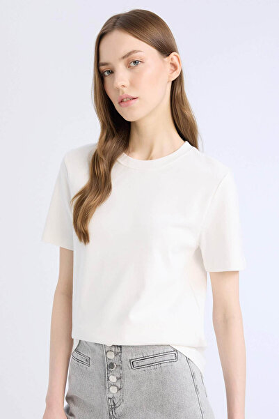 DeFacto Регулярна кройка, велосипедна яка, базова, гладка, дебела, с къси рък...