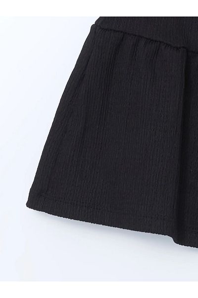 LC Waikiki Lcw Eco Black Elastic Waist Girl's Shorts Skirt