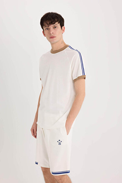 DeFacto Ecru Men's T-Shirt C2563Ax/Er105