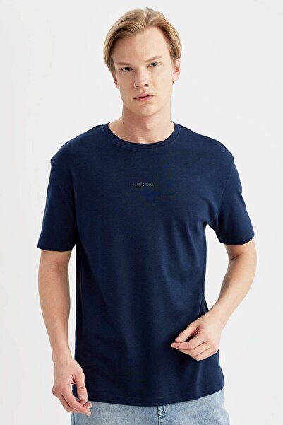 DeFacto Albastru bleumarin pentru bărbați tricou B4290AX/NV256