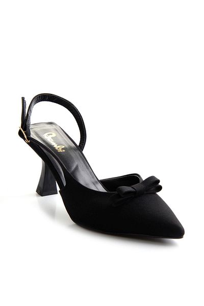 Bambi Matte Black Women's Classic Heeled Shoes K01074025238