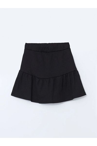 LC Waikiki Lcw Eco Black Elastic Waist Girl's Shorts Skirt
