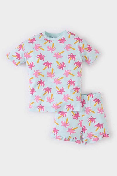 DeFacto Light Blue Baby Girl Top and Bottom Set E0689A5/Be495