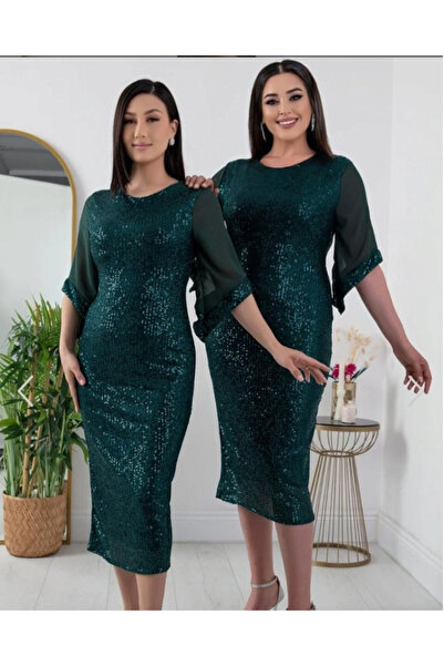 rotop Κομψό φόρεμα, Gabriela, με πούλιες, πράσινο χρώμα