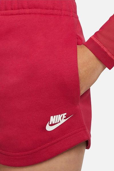 Nike Sportswear Essential Fleece Pantaloni scurti de damă din bumbac roșu