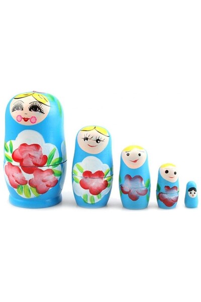 racoonco Wooden Matryoshka Doll Set of 5