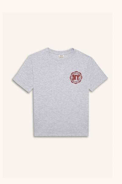 DeFacto Κοντομάνικο μπλουζάκι για αγόρια με λαιμόκοψη D9275A825SM