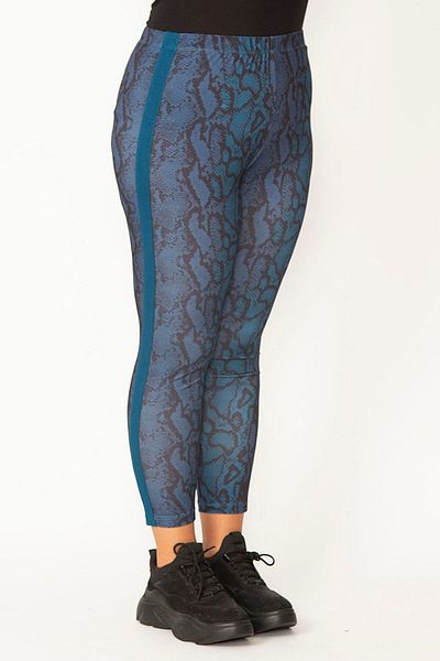 Şans Pantaloni de damă, mărime mare, cu dungi laterale, cu model, jambiere 65n27937