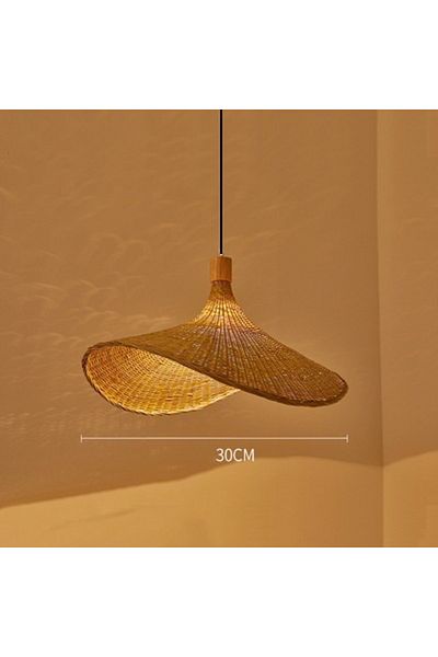 STDJHong C-30cm Hand Knitted Chinese Style Weaving Hanging Lamps 18/19/30cm Bamboo Pendant Lamp Restaurant Ho