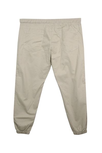 tambattal Large Size Lace-Up Jogger Pants Stone
