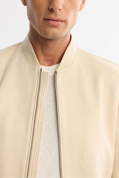 Avva Ανδρικό μπεζ καστόρι με φερμουάρ Look Bomber Thin Coat B 006045