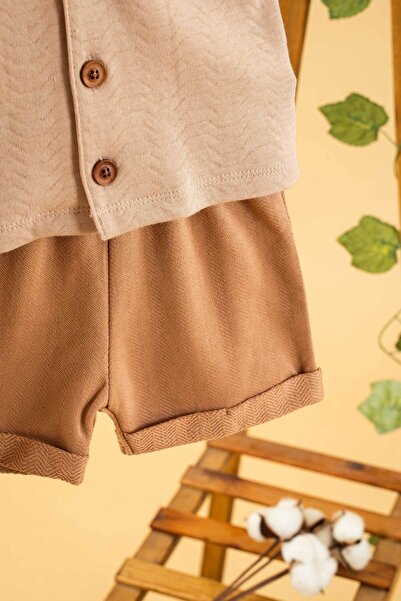 bombe Girl Boy Baby Kids Skin Color 2-Piece Shorts Set Cotton Trend Fashion Bottom Top Set