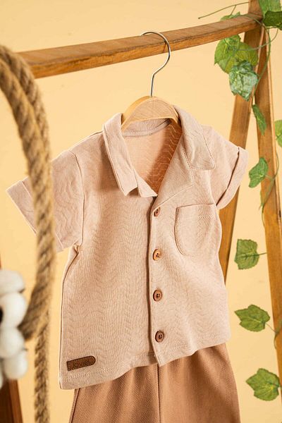 bombe Girl Boy Baby Kids Skin Color 2-Piece Shorts Set Cotton Trend Fashion Bottom Top Set