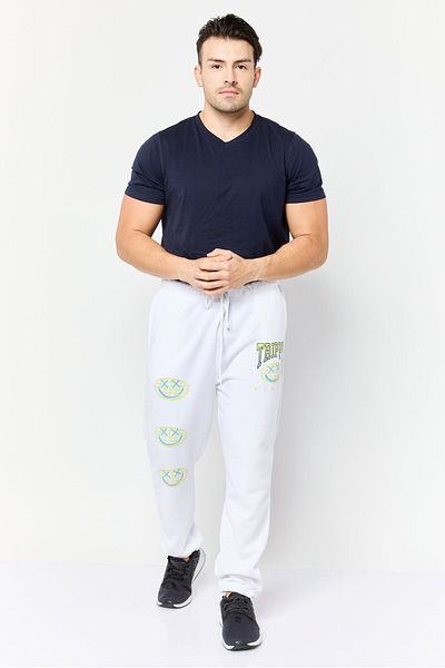 Originals by Brooklyn Cloth Men Relaxed Fit Graphic Print Sweatpants, White