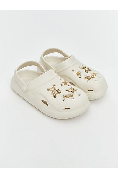 LC Waikiki Σανδάλια παραλίας για κορίτσια LCW STEPS Beige printed