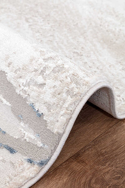 ARMİDA CONCEPT Lima Mavi Beyaz Halı Yumuşak Oturma Odası Salon Çocuk Odası Mutfak Halısı P1197