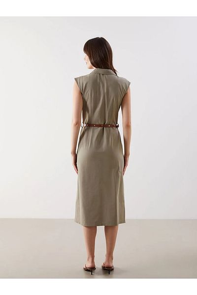 LC Waikiki Πράσινο πουκάμισο LCW Comfort με ζώνη