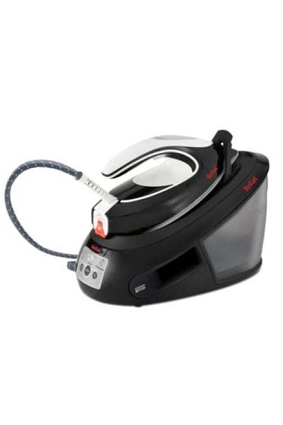 TEFAL مكواة بخار، مولد بخار مضاد للتكلس، أسود وأبيض - SV8055M0