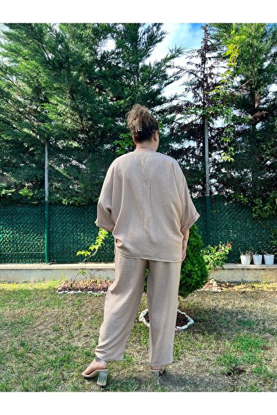 MJORA V-Neck Comfortable Fit Linen Large Size Set