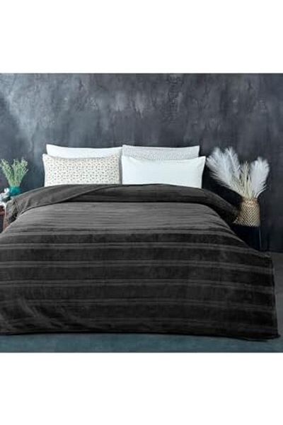 STOREMAX Ezg Supersoft Soft Double Blanket 180X230 cm Anthracite Ezsnshop 1065757