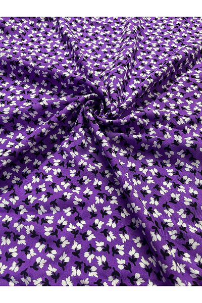 Kumaş sever Crispy Patterned Pure Cotton Viscose Fabric Flower Daisy Twig Bush Patterned Double Width 150cm
