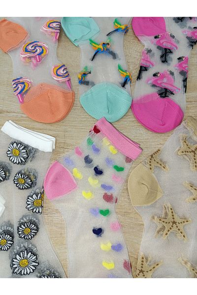 Slayt 6 Pairs of Tulle and Patterned